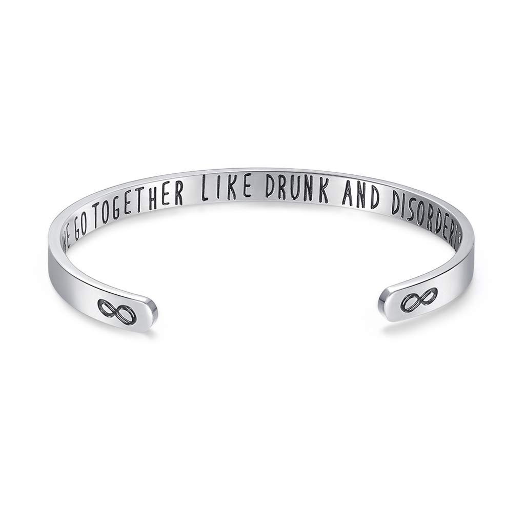 CERSLIMO Friendship Bracelet for Women - Inspirational & Motivational Cuff Bangle for Best Friend, Sister, Mother, Teacher Gifts, Birthday & Christmas Gifts, Go Together — image 1
