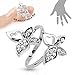 Multi Gem Paved Butterfly Adjustable Brass Mid-Ring/Toe Ring HO2929