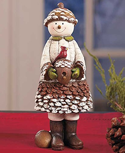 Winter Pine Cone Couple Figurines(Girl)