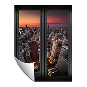 Wall Paper Small Wall Mural City at Night Wall Art Removable Wall Decoration for Bedroom Living Room - 24x32 inches