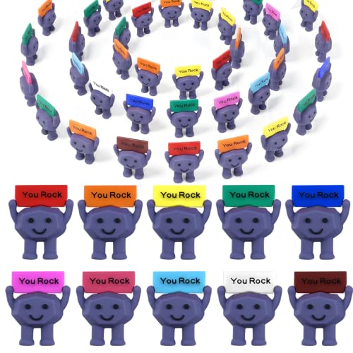 20 Pcs Positive Mini Figures Bulk You Rock Mini Figures Motivational Desk Decor Gifts for Coworkers Employees Teachers Order Packaging Inserts 10 Colors PVC Rock Appearance Figurines Set at Amazon