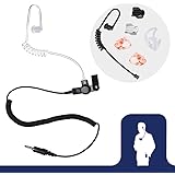Radio Earpiece, 3.5mm Fox Threaded Listen Only EP1013XC by Earphone Connection, Coiled Acoustic Tube Privacy Headset, Compatible with Shoulder Speaker Microphones, Includes Exclusive Accessory Pack