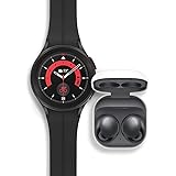 SAMSUNG Galaxy Watch 5 Pro + Buds 2 Bundle, 45mm Bluetooth Smartwatch w/Body, Health, Fitness, Sleep Tracker, Black Band and 