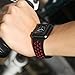 OULUOQI for Apple Watch Band 38mm, Soft Silicon Replacement Band for Apple Watch Series 3/2/1, nike+, Sport, Edition, S/M Size ( Black / Red )