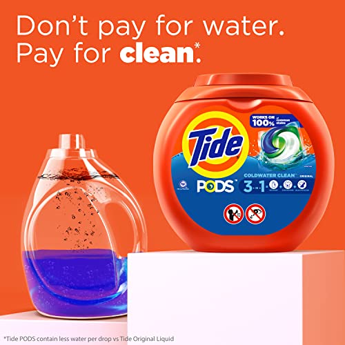 Tide PODS Liquid Laundry Detergent Soap Pacs, HE Compatible, 57 Count, Powerful 3-in-1 Clean in one Step, Original Scent