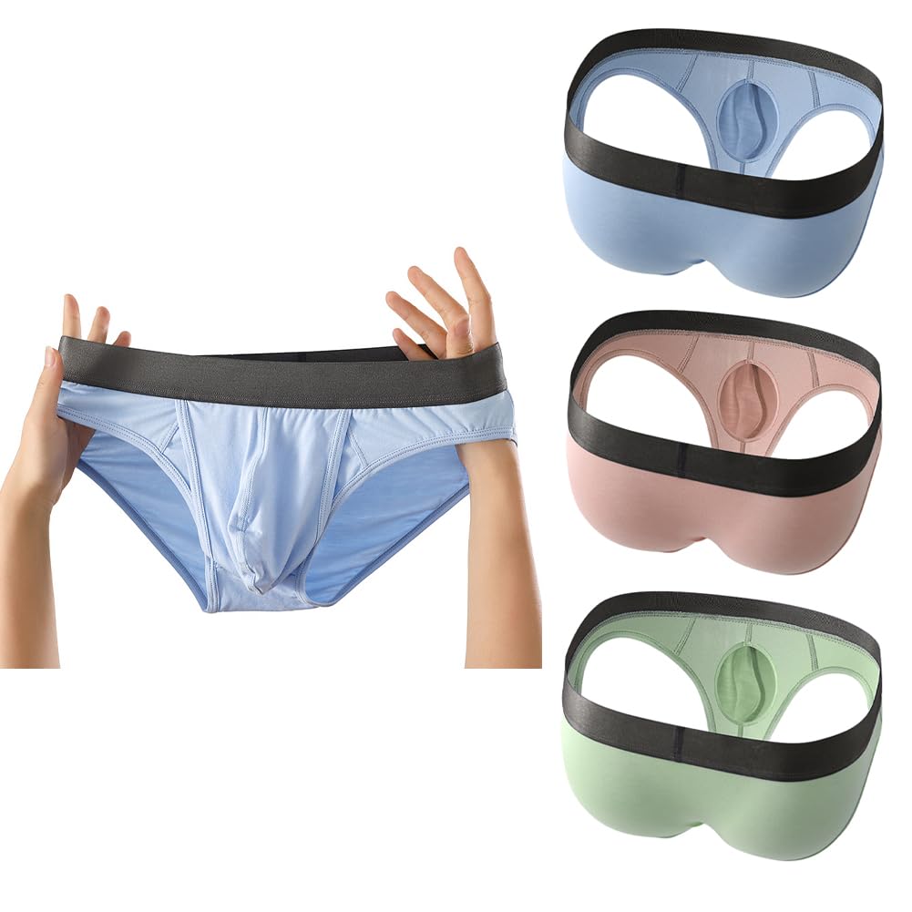 Cerahome Men's Boxers Briefs Fly Pouch Front Open