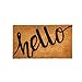 Evergreen Hello Debossed Natural Coconut Fiber Coir Floor Mat, 28 x 16 inches