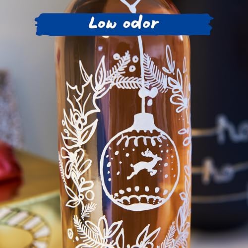 Marcador de tinta opaca brilhante 780 - preto, branco, ouro, prata, cobre (metálico) - 5 marcadores - ponta extra fina 0,8 mm - para vidro, pedras, madeira, plástico, papel - cor permanente