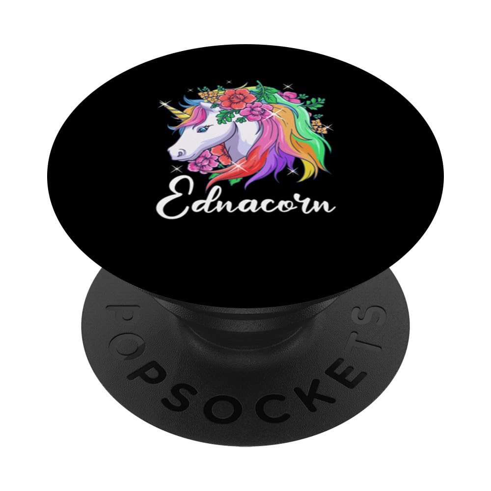 Cute Ednacorn Personalized Name Unicorn Edna PopSockets Swappable PopGrip