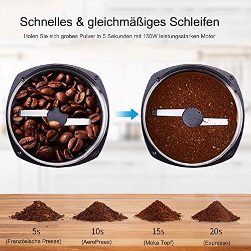 Kaffeemühle für Spice Elektrische Kaffeemühle Klein Gewürzmühle Pfeffermühle Kaffeebohnen Nüsse Gewürze Getreide Mühle… – Bild 4