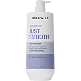 Goldwell Dualsenses Just Smooth Taming Shampoo 1L for Frizzy Hair | Controls frizz and flyaways, leaves hair smooth and manageable, for unruly hair