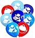 Nerdy Words Fish and Bobber Balloons (16 pcs) Fishing Party Decorations (Red, Navy, Dark Blue, Light Blue)