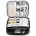 BUBM Electronic Organizer, PU Double Layer Travel Accessories Storage Bag for Cord, Adapter, Battery, Camera and More-a Sleeve Pouch for iPad or up to 9.7