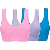 ohlyah Women's Seamless Wire-Free Bra with Removable Pads