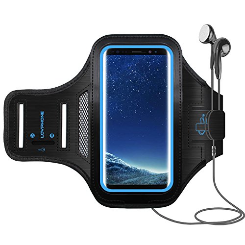 Galaxy S8 Plus Armband - LOVPHONE Sport Running Exercise Gym Sportband Case for Samsung Galaxy S8 Plus, with Key Holder & Card Slot,Water Resistant and Sweat-proof(Blue)