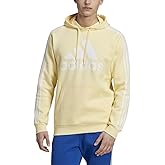 adidas Men's 3-Stripes Fleece Hooded SweatShirt, Almost Yellow-white, Large Tall