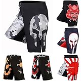 Verus Men's Mixed Martial Art Shorts (Black/Grey, Medium)