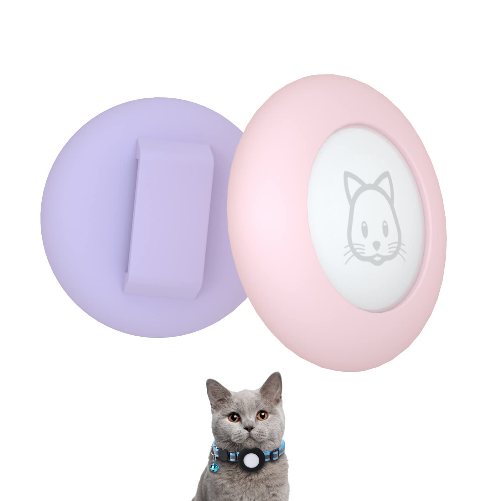 SimpleThings Air-tag Cat Collar Holder, Pet Silicone Protective Case for Air-tag, 2Pack Waterproof Case Cover for Apple Air-tag Cat Dog Pet Collar Within 3/8 inch — image 1