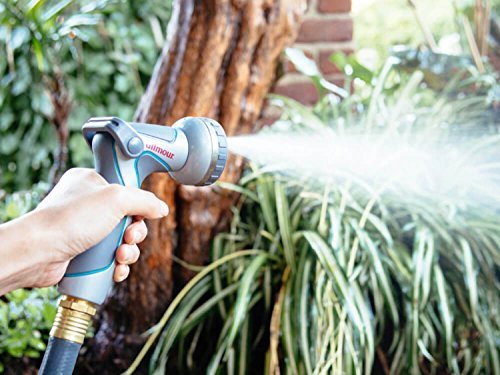 Heavy Duty 10 Pattern Garden Hose Nozzle Hand Sprayer - Metal Watering Nozzle - High Pressure | Thumb Switch Flow Control Spray Attachment | Suitable for Car Wash, Cleaning, Watering Lawn and Garden - Thumbnail 5