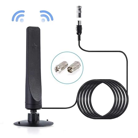 TEEPAO Mini-TV-Antenne für den Innenbereich, 2,4 m langes Kabel, HD Digital HDTV Freeview TV Antenne, verstärkt, 50 km Reichw