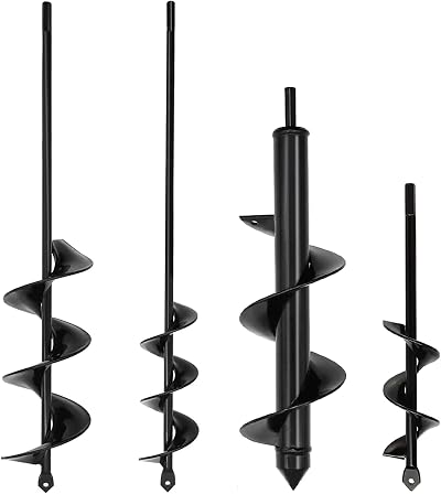 SYITCUN Garden Auger Drill Bit Set 2 Sizes 9x40cm 4x42cm Heavy Duty
