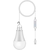 5W USB LED Light Bulb for Power Station Solar Generator, Portable Emergency Light with 6ft Cable &amp; Metal Hook, USB Powered for Power Banks, Solar Panels, Outdoor Tent, Garage, Van, Blackouts