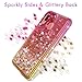 HATOSHI for Samsung Galaxy A20 Case, A30 Case with Screen Protector Tempered Glass [2 Pack], Floating Glitter Quicksand Sparkle Bling Clear Cute Phone Cover for Galaxy A20/A30 (Pink/Gold)