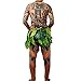 Moana Maui Tattoo T Shirt/Pants Halloween Adult Mens Women Cosplay (Brown, M)