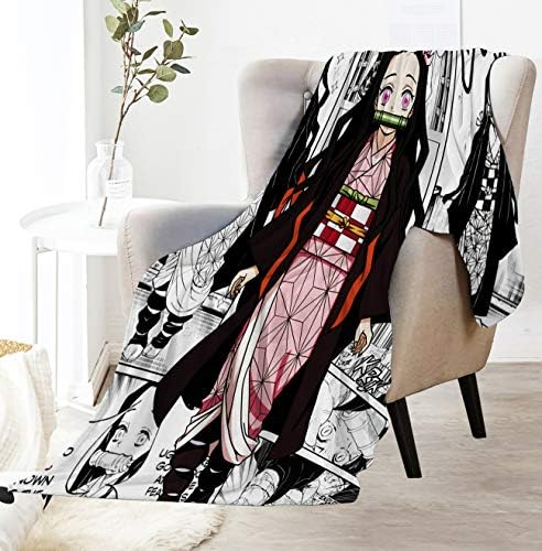 Demon Slayer blanket featuring a demon design, dimensions appropriate for good use, priced at $59.99.