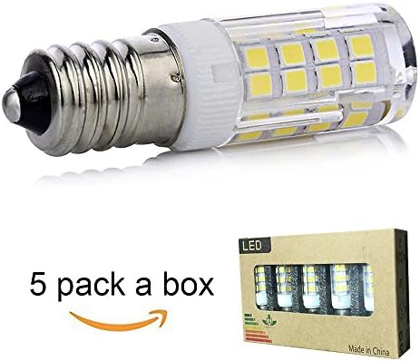 [5-pack] 4W E14 base led bulb, 40W-60W Incandescent Bulb Equivalent, Dimmable 360°Beam Angle, Daylight 6000K, AC110-130V