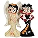 Westland Giftware Magnetic Ceramic Salt and Pepper Shaker Set, Angel and Devil Betty, Multicolor