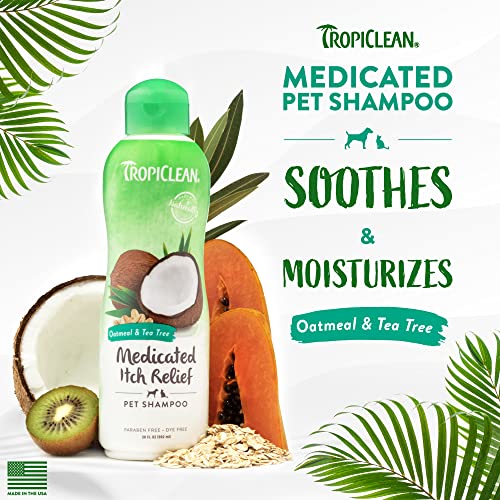 TropiClean Medicated Dog Shampoo for Allergies and Itching Tea Tree