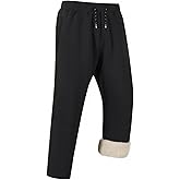Gihuo Men's Winter Warm Fleece Pants Sherpa Fleece Lined Jogger Pants Sweatpants