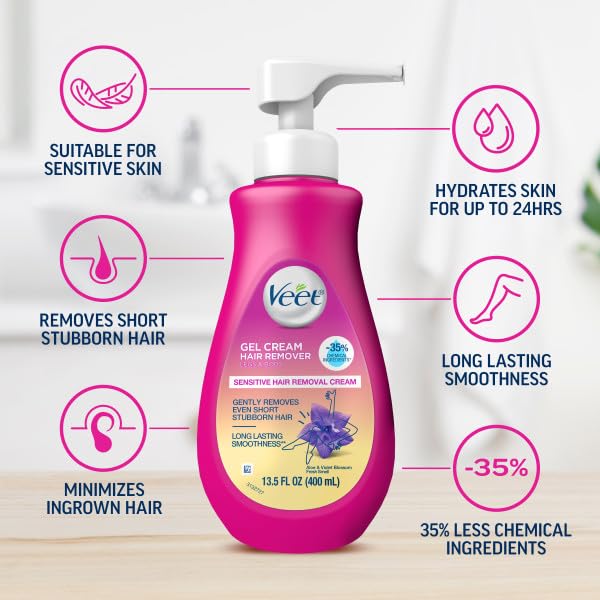 VEET GEL HAIR REMOVER CREAM, SENSITIVE FORMULA, 13.5 OZ (PACK OF 6)