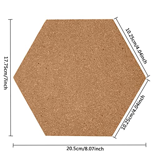 HBlife Hexagon Cork Board Tiles 10 Pack SelfAdhesive Corkboards for