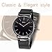 Watch,Mens Women Watch Luxury Fashion Black Super Thin Case Waterproof Analog Quartz Magnetic Mesh Band Wrist Watch (Black)