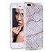 BAISRKE Shiny Rose Gold Gray Marble Design Bumper Matte TPU Soft Rubber Silicone Cover Phone Case Compatible with iPhone 7 Plus/iPhone 8 Plus [5.5 inch]