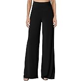 JZC Women's Palazzo Lounge Pants Stretchy Wide Leg Casual Pants Comfy High Waist Flowy Pants S-3XL
