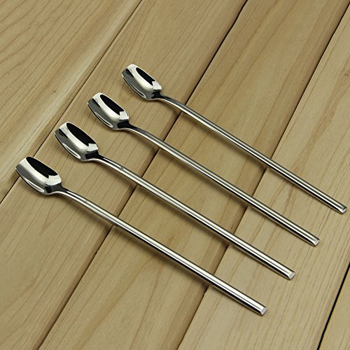 YFWOOD Long Handle Ice Tea Spoons For Stirring Stainless Steel, Small