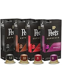 Peet's Coffee Espresso Capsules Variety Pack, 10 Each (40 Count) Compatible with Nespresso OriginalLine Brewers, Single Cup Coffee Pods