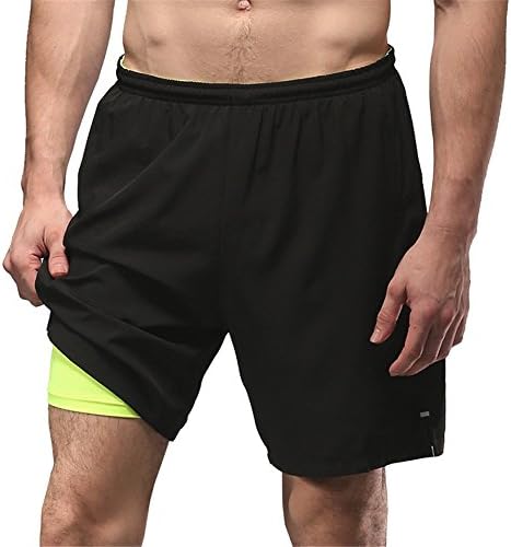 VIIOO Men's 2-in-1 Running Workout Training Basketball Athletic Shorts
