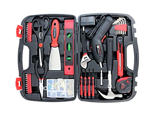 Werkzeugkoffer Set mit Werkzeug für Damen inklusive Akkuschrauber SAAVWAY P7994 Handwerkzeug Aufbewahrungskoffer…