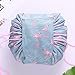 Drawstring makeup bag,lazy cosmetic bag, Waterproof Makeup Storage Organizer Perfect for Women&Girls,Gray Flamingo