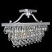 Crystal Glass Drop Silver Flush Mount Chandelier