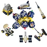 6-Packs Easter Egg Fillers, Large Egg Filled with Different Building Brick Toys and Instructions to Build Various Spacecraft (space series）