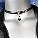 Twilight's Fancy Swarovski Crystal Heart Pendant Choker (Jet Black, Large)
