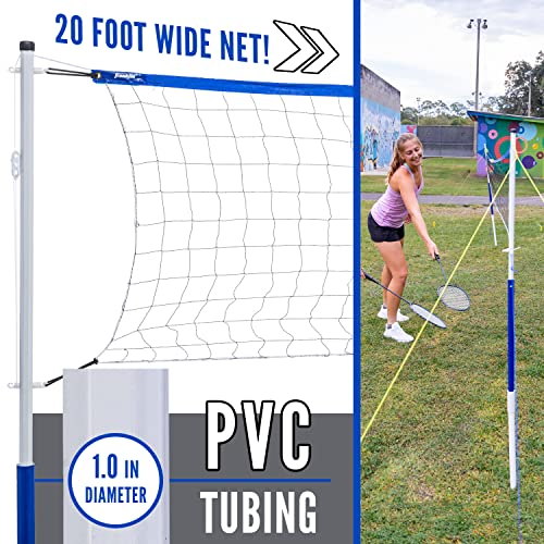 Franklin Sports Volleyball + Badminton Sets Beach + Backyard Combo