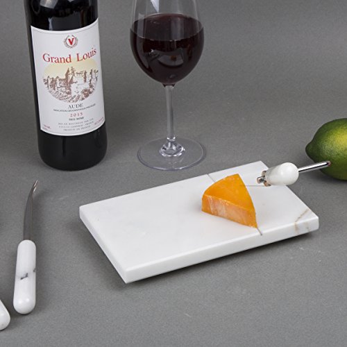 Creative Home 84008 5' x 8' Cheese Slicer, Cutter Natural Stone Marble, 5" X 8", White