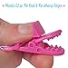 AlmaBaby Universal Safety Pacifier Clip Holders, Girls - Pink Stars 3 Pack - First Year Gumdrop Clip. No Metal Parts