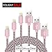 Charging Cable for iPhone 6/6s/iPhone 6/6 Plus/iPhone 5/5s,3-Pack 5ft/1.5M Lightning Cable for iPhone iOS Devices -Pink